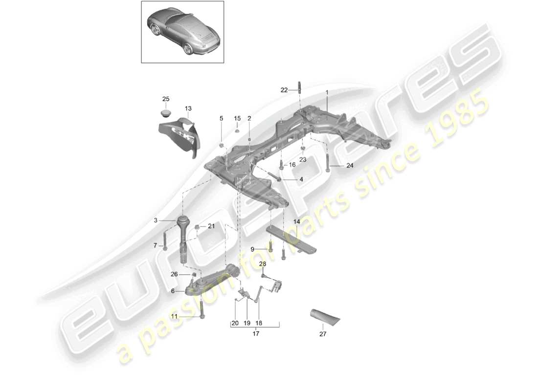 a part diagram from the porsche 991 parts catalogue
