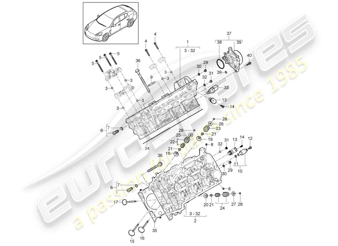 a part diagram from the porsche panamera parts catalogue