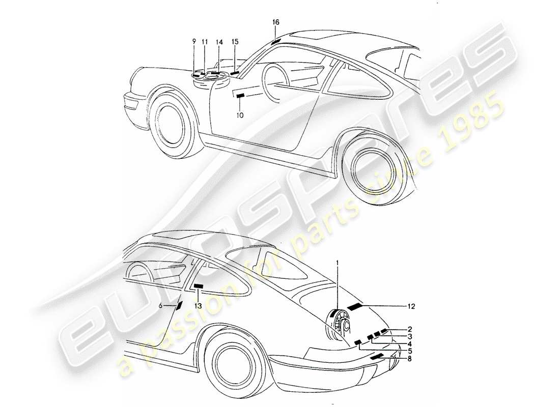 a part diagram from the porsche 1989 (964) parts catalogue