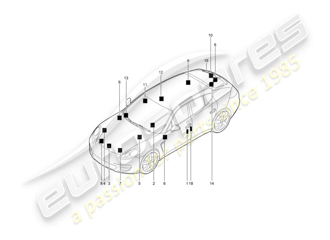 a part diagram from the porsche panamera parts catalogue