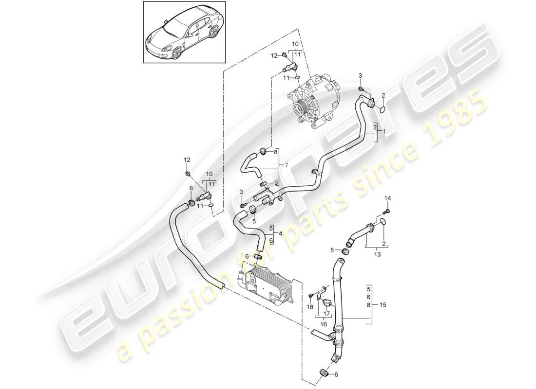 a part diagram from the porsche panamera parts catalogue