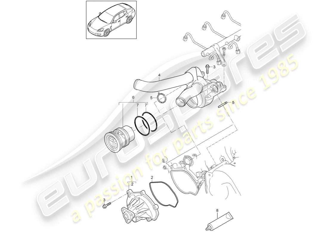 a part diagram from the porsche panamera parts catalogue