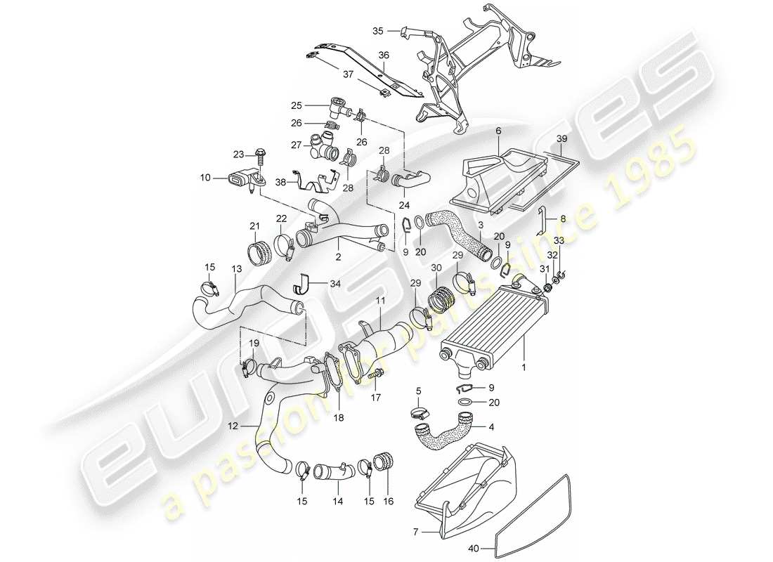 a part diagram from the porsche 996 parts catalogue