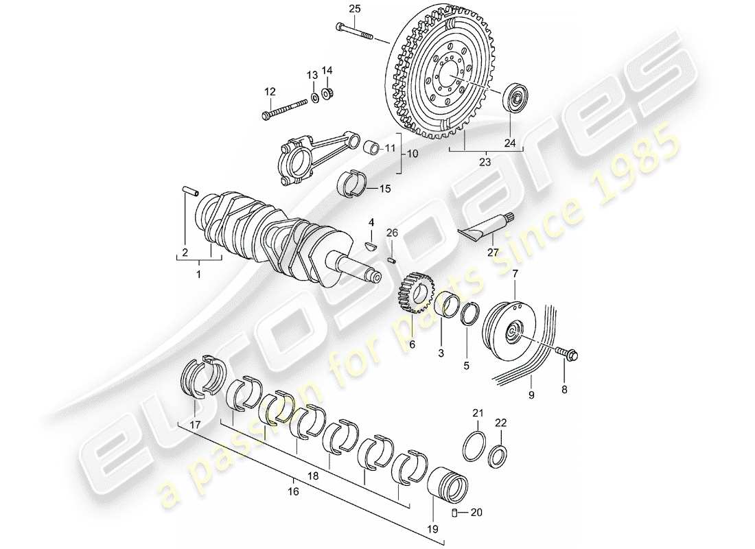 a part diagram from the porsche 996 parts catalogue