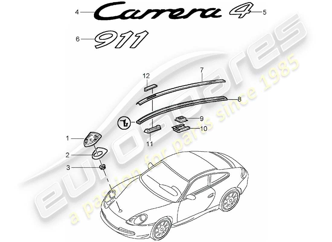 a part diagram from the porsche 996 parts catalogue