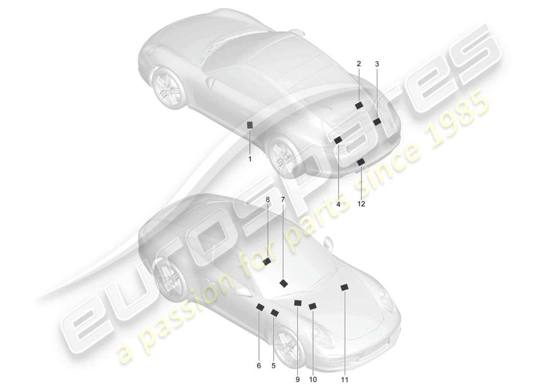 a part diagram from the porsche 2012 (991-1) parts catalogue