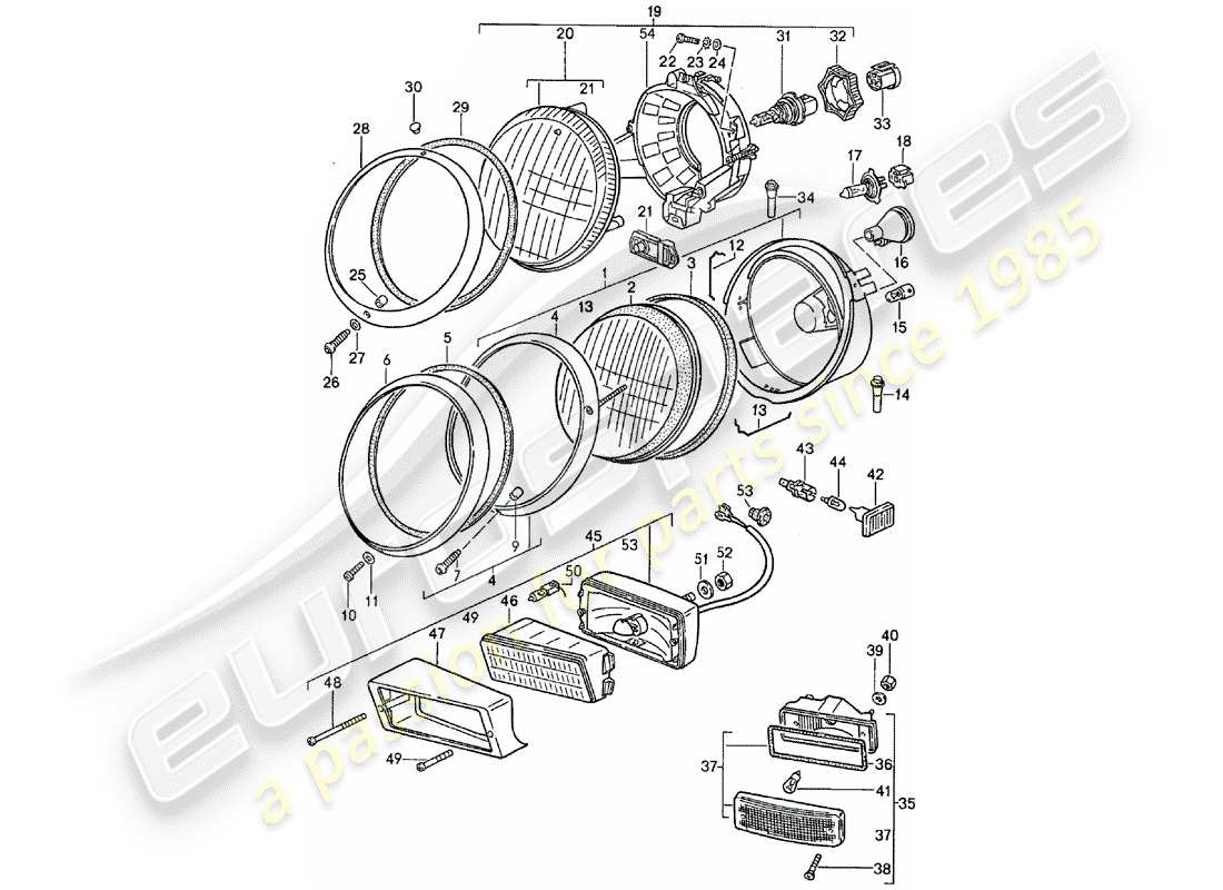 a part diagram from the porsche 1988 (911) parts catalogue