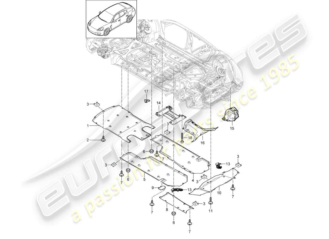 a part diagram from the porsche panamera parts catalogue