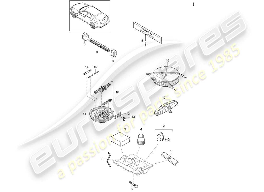 a part diagram from the porsche panamera parts catalogue