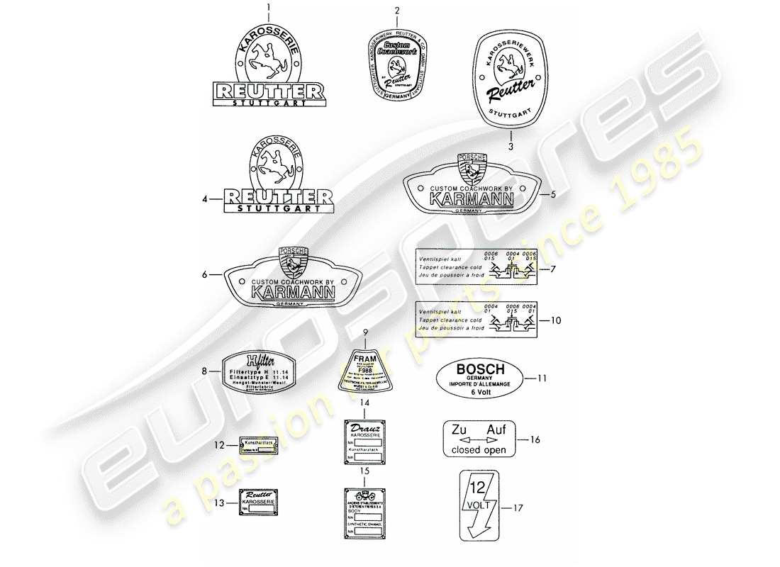 a part diagram from the porsche 1964 (356b/356c) parts catalogue