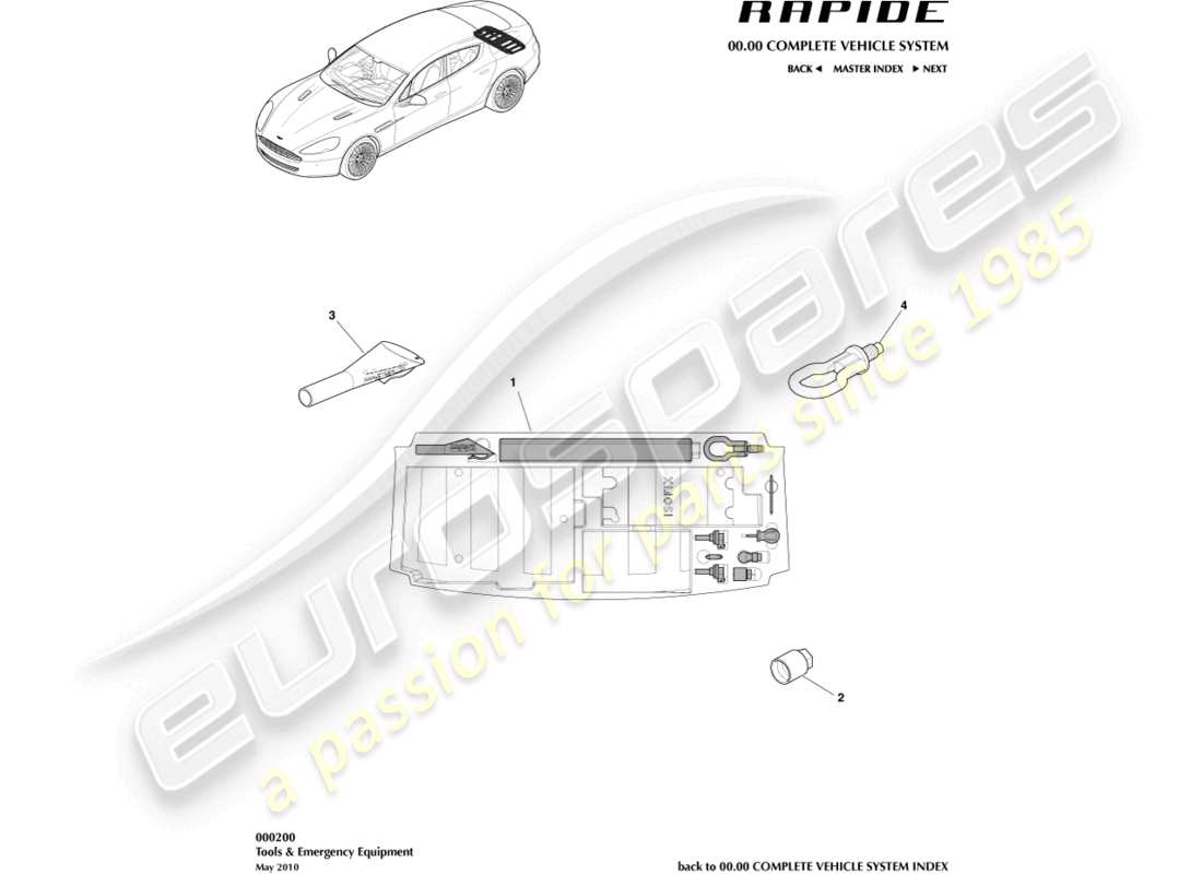 aston martin rapide (2017) tools & emergency equipment part diagram