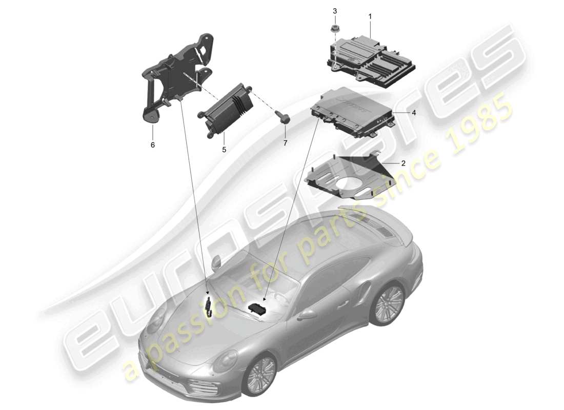 a part diagram from the porsche 991 parts catalogue
