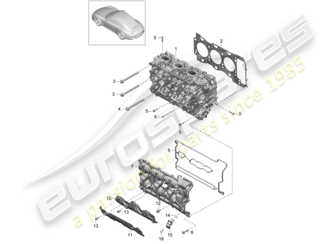 a part diagram from the porsche 2016 (991-1) parts catalogue