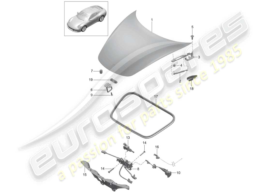 a part diagram from the porsche 2017 (991-2) parts catalogue
