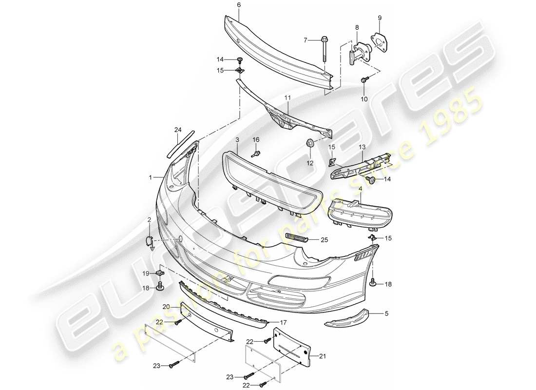 a part diagram from the porsche 2005 (997-1) parts catalogue