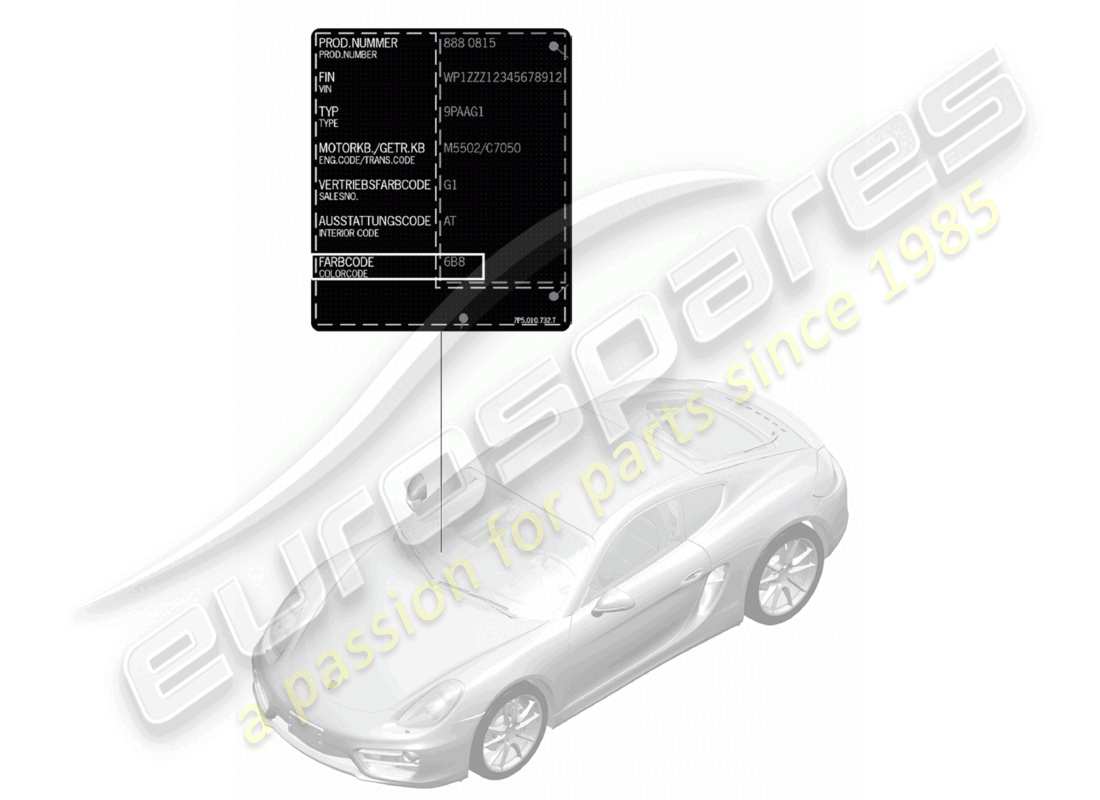 a part diagram from the porsche 2014 (981 cayman) parts catalogue