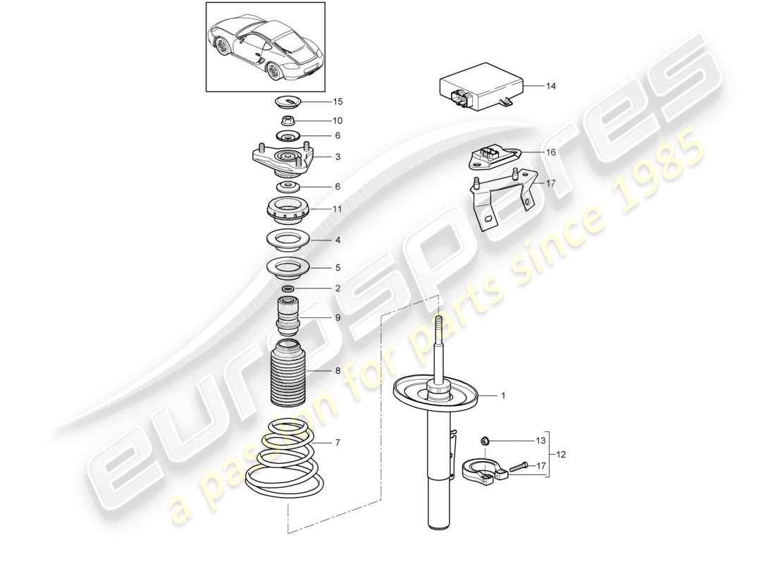 a part diagram from the porsche cayman parts catalogue