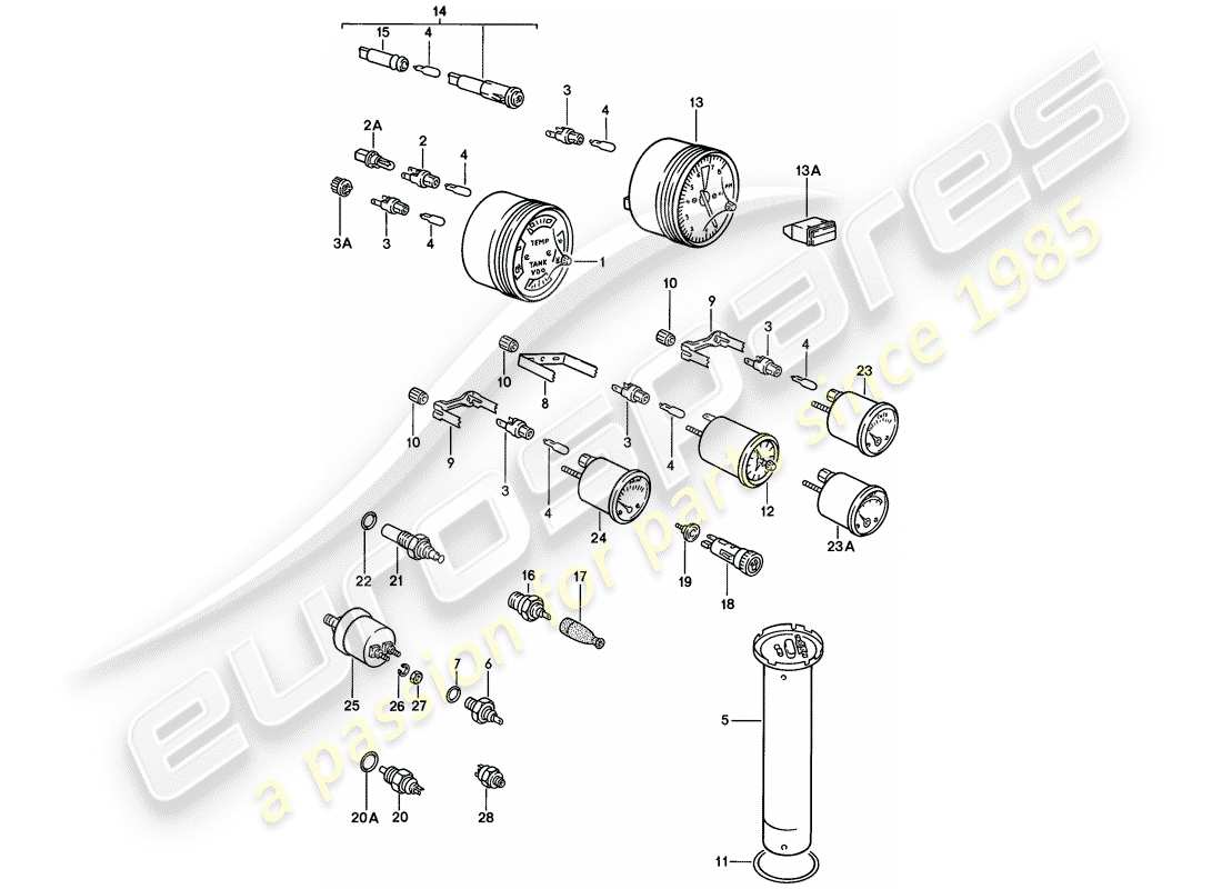 a part diagram from the porsche 924 parts catalogue