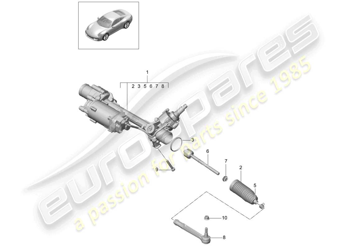 a part diagram from the porsche 991 parts catalogue