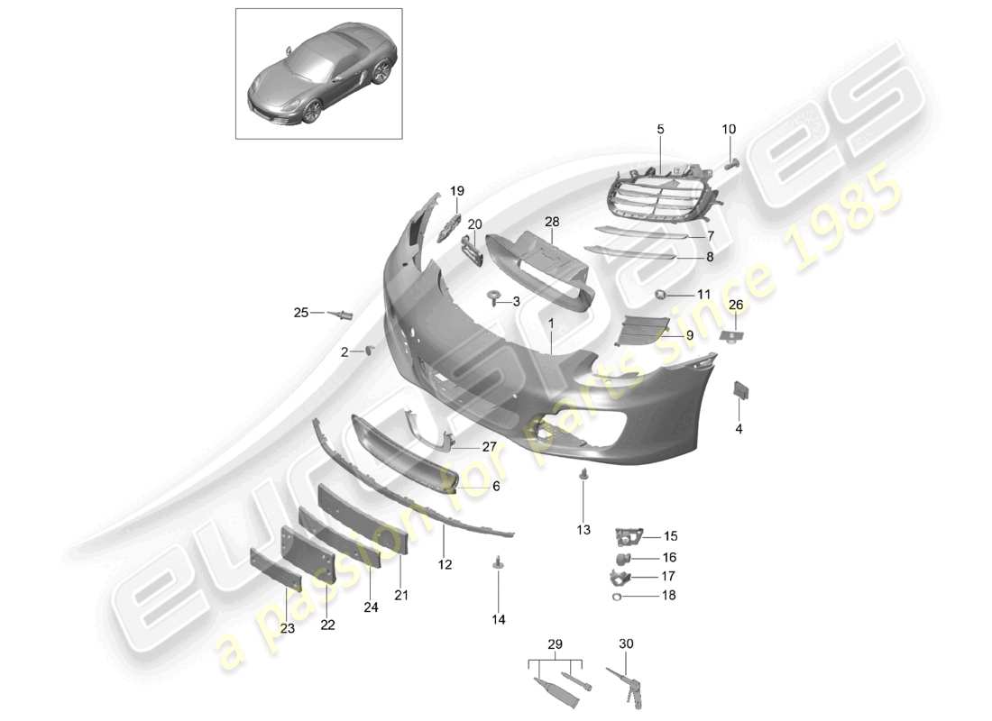 a part diagram from the porsche 2016 (981 boxster) parts catalogue