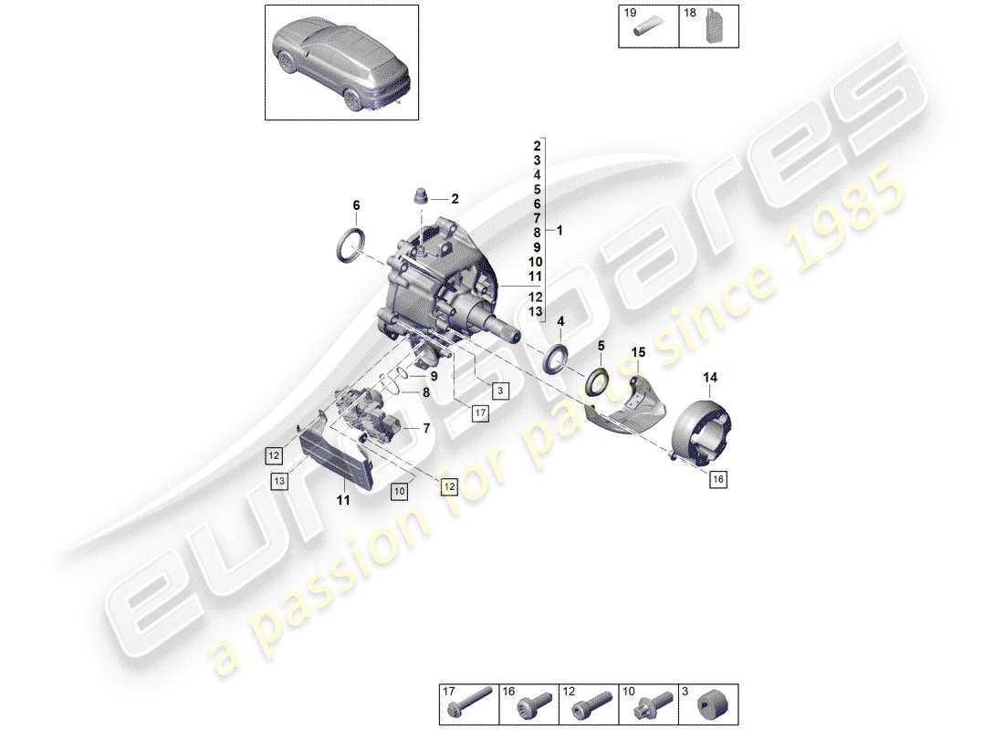 a part diagram from the porsche 2020 (cayenne e3 9ya/9yb) parts catalogue