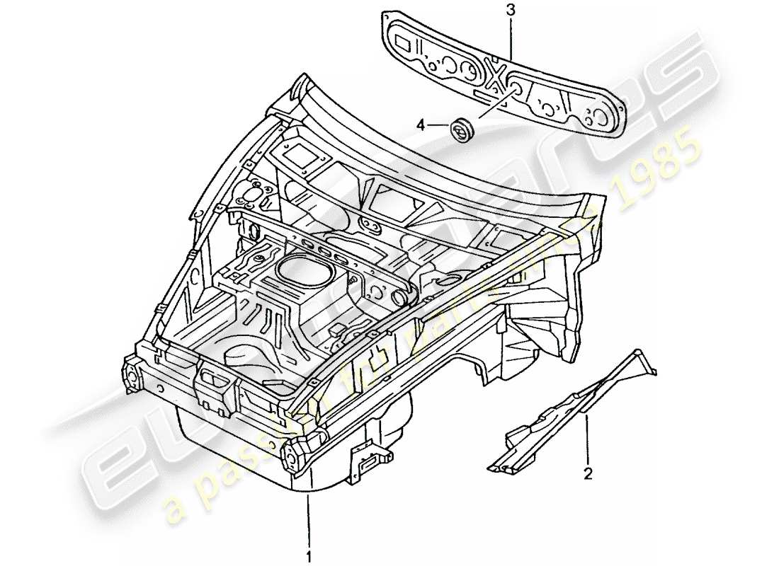 a part diagram from the porsche 2001 (996 turbo / gt2) parts catalogue