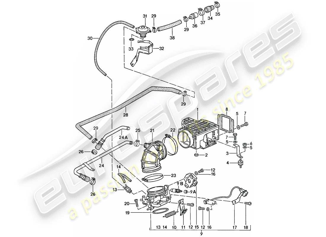 a part diagram from the porsche 1986 (911) parts catalogue