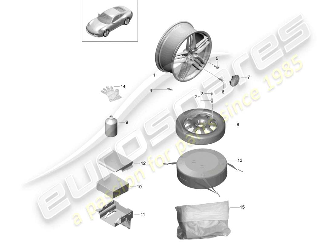 a part diagram from the porsche 991 parts catalogue