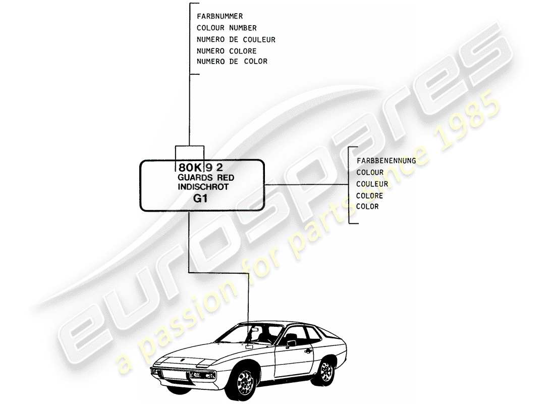 a part diagram from the porsche 1988 (924s) parts catalogue
