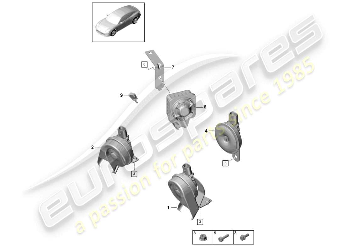 a part diagram from the porsche panamera parts catalogue
