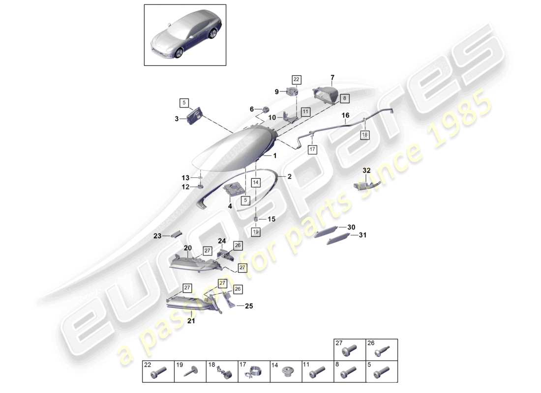 a part diagram from the porsche panamera parts catalogue