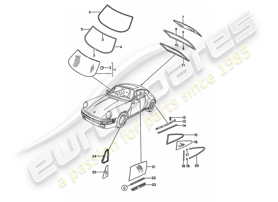 a part diagram from the porsche 1988 (911) parts catalogue