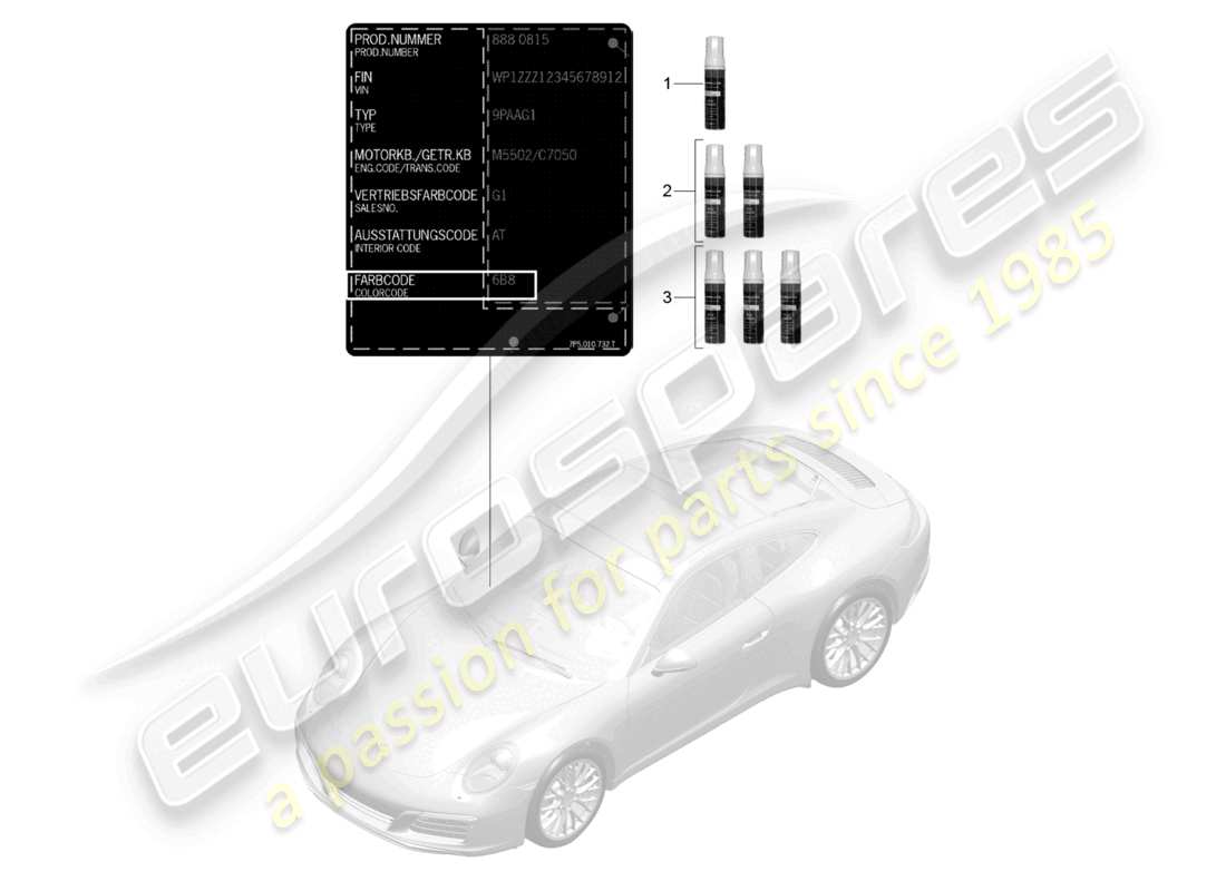 a part diagram from the porsche 991 parts catalogue