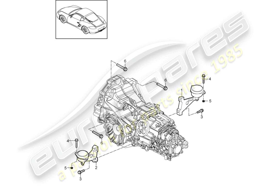 a part diagram from the porsche 2012 (987 cayman) parts catalogue