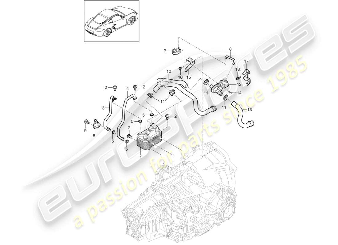 a part diagram from the porsche 2012 (987 cayman) parts catalogue