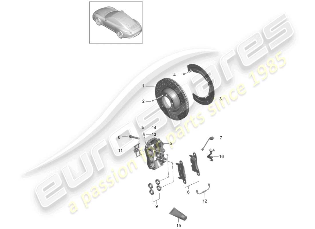 a part diagram from the porsche 991 parts catalogue