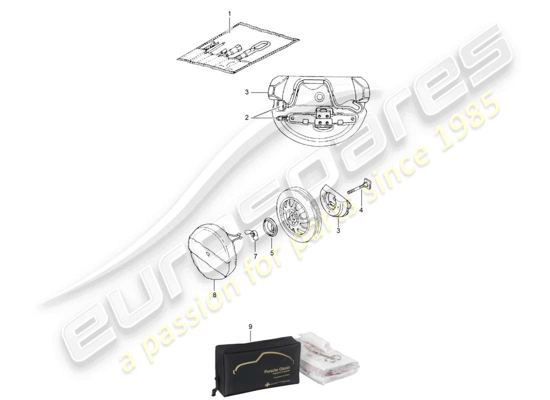 a part diagram from the porsche 2004 (986 boxster) parts catalogue