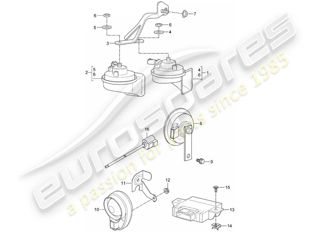 a part diagram from the porsche 2005 (997-1) parts catalogue