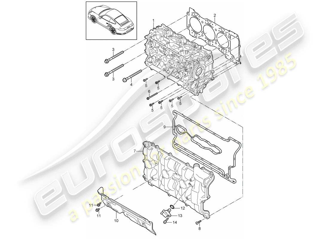 a part diagram from the porsche 2011 (997-2 turbo / gt2 rs) parts catalogue