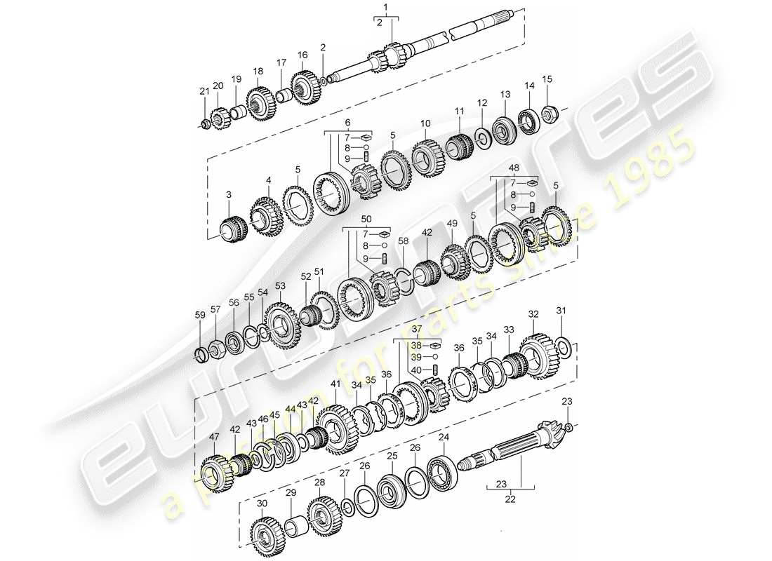 a part diagram from the porsche 2001 (996 turbo / gt2) parts catalogue