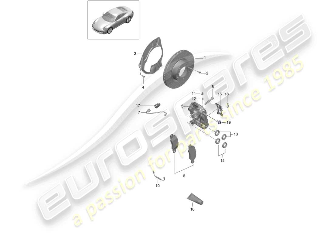 a part diagram from the porsche 2012 (991-1) parts catalogue
