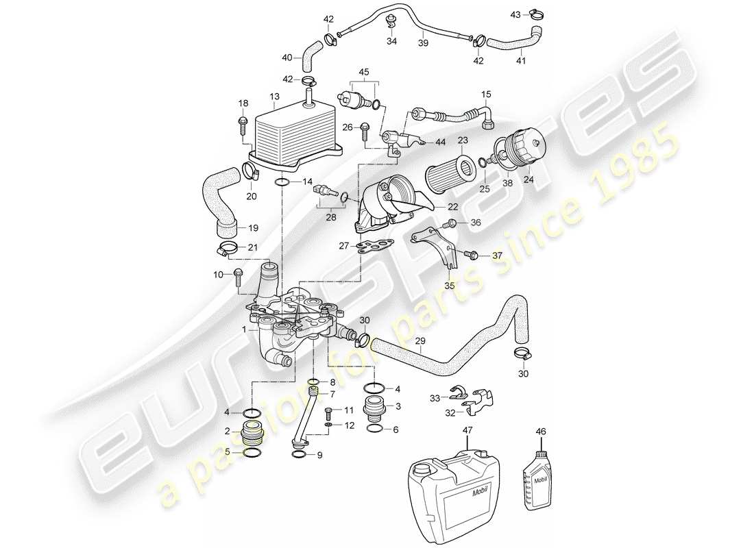 a part diagram from the porsche 2001 (996 turbo / gt2) parts catalogue