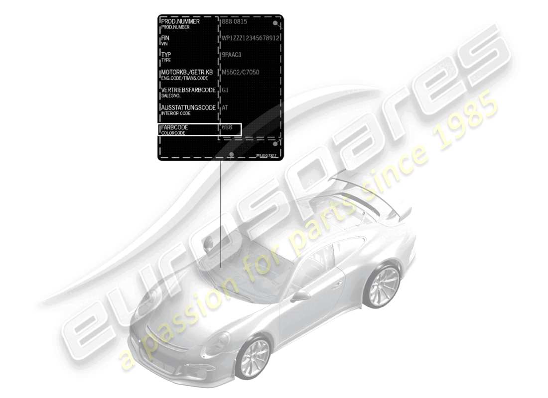 a part diagram from the porsche 991 parts catalogue