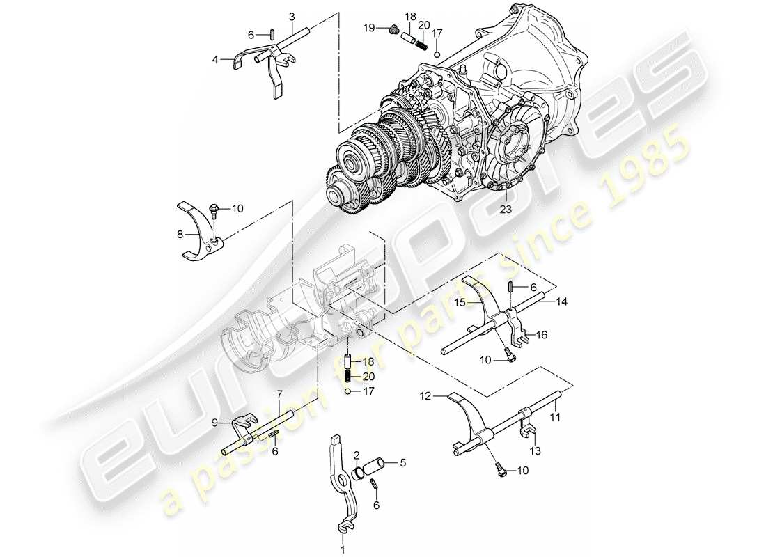 a part diagram from the porsche 2005 (997-1) parts catalogue