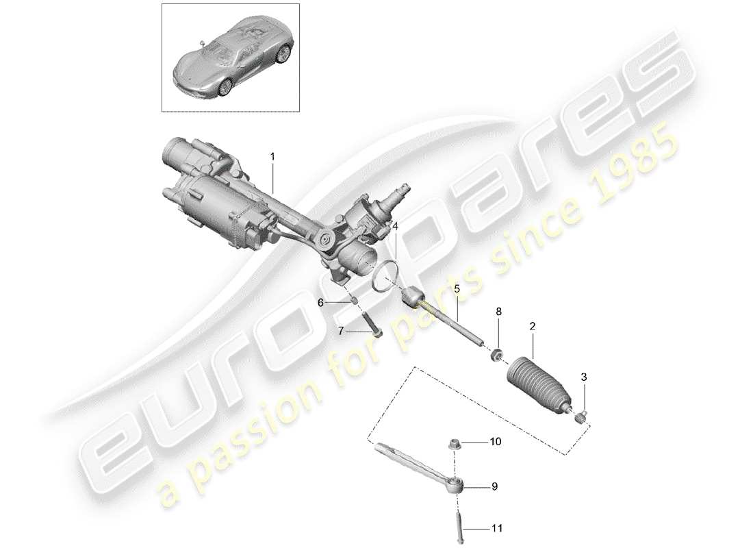 VIEW PARTS DIAGRAMS FROM THE PORSCHE 918 SPYDER PARTS CATALOGUE a part diagram from the porsche 918 spyder parts catalogue