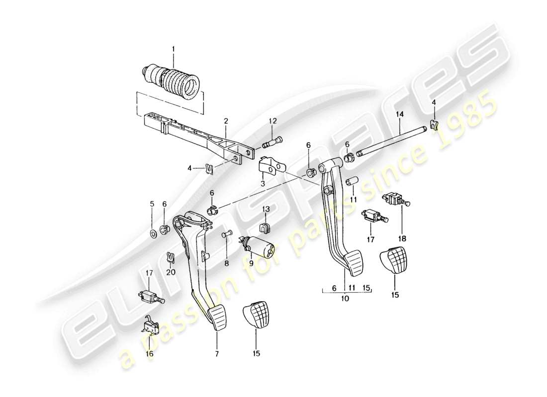 a part diagram from the porsche 1997 (986 boxster) parts catalogue