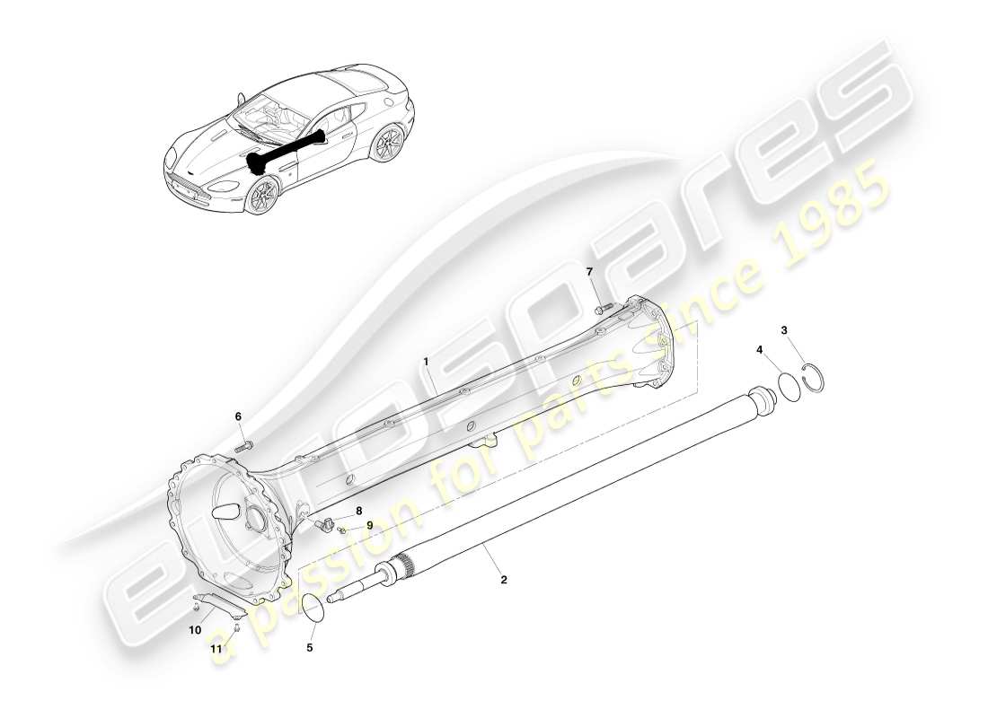 a part diagram from the aston martin v8 vantage (2005) parts catalogue