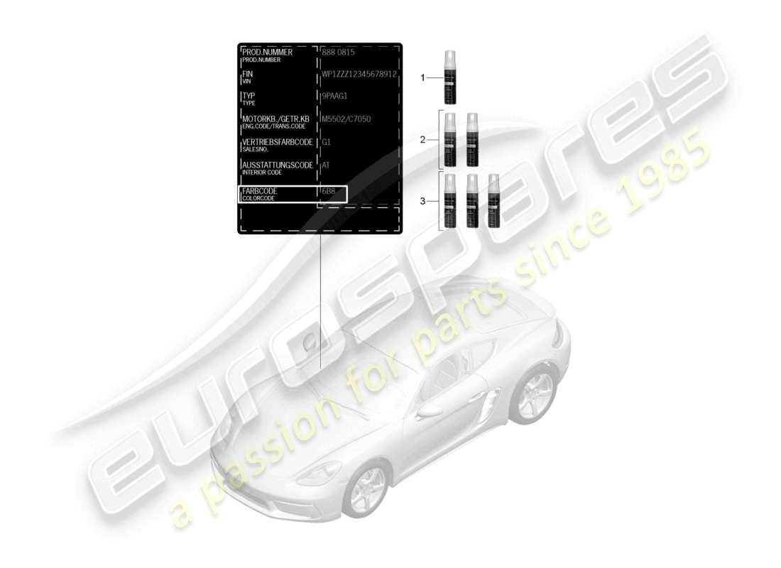 a part diagram from the porsche 2020 (718 cayman) parts catalogue