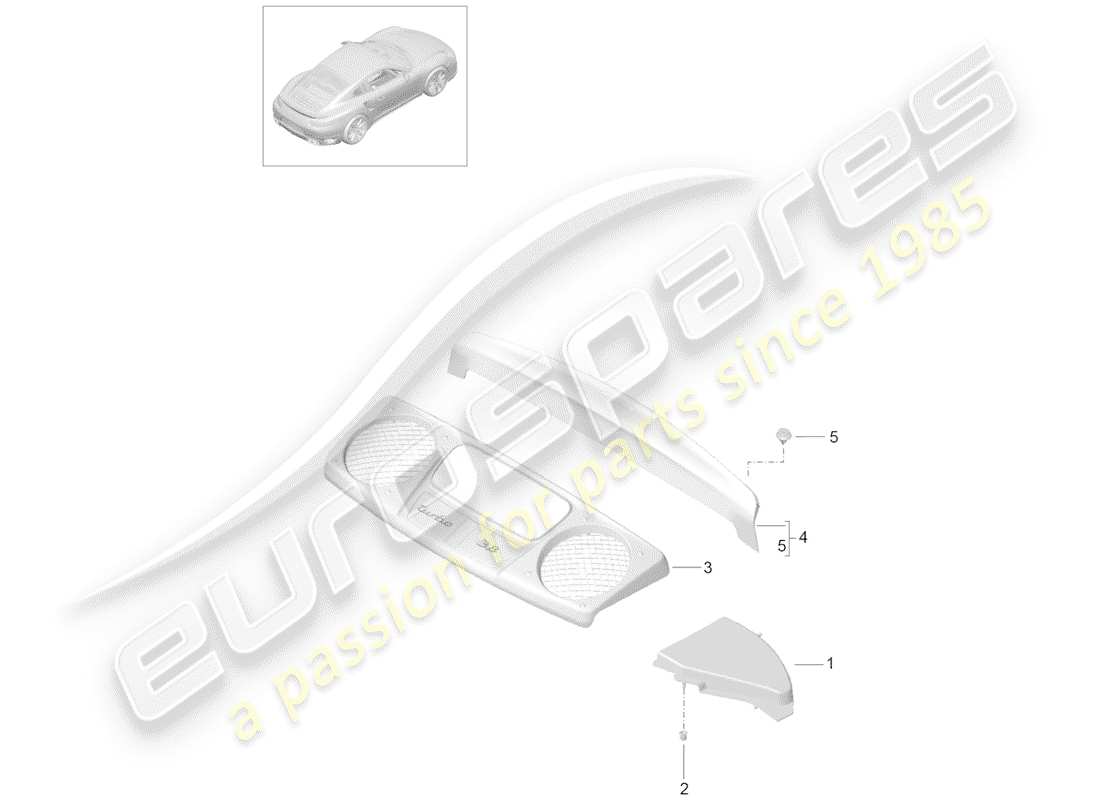 porsche 2016 (991-1 turbo) trim engine bay d - mj 2017>> part diagram