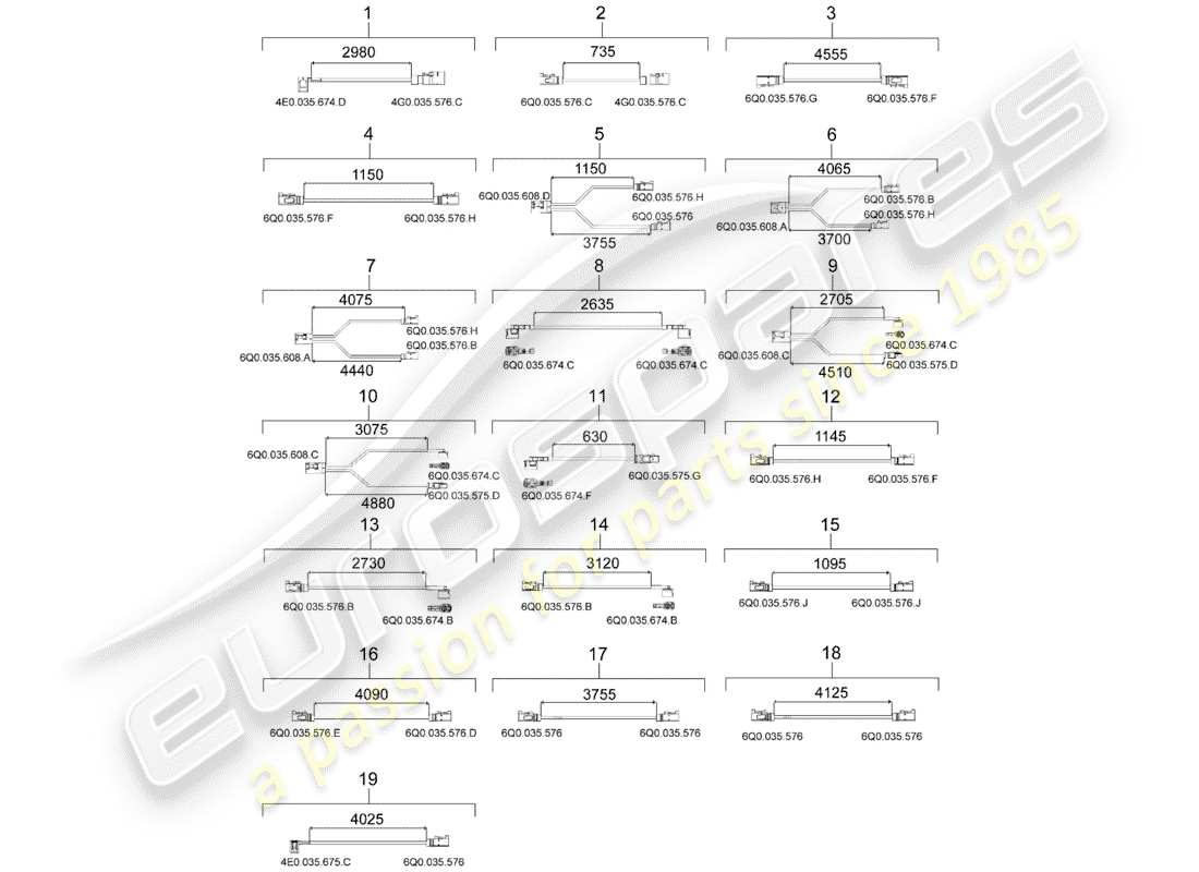 porsche 2020 (macan) single wire connecting line aerial aerial amplifier parts diagram
